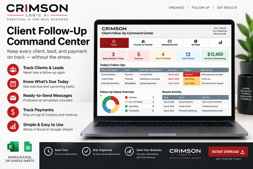Crimson Client Follow-Up Command Center product preview